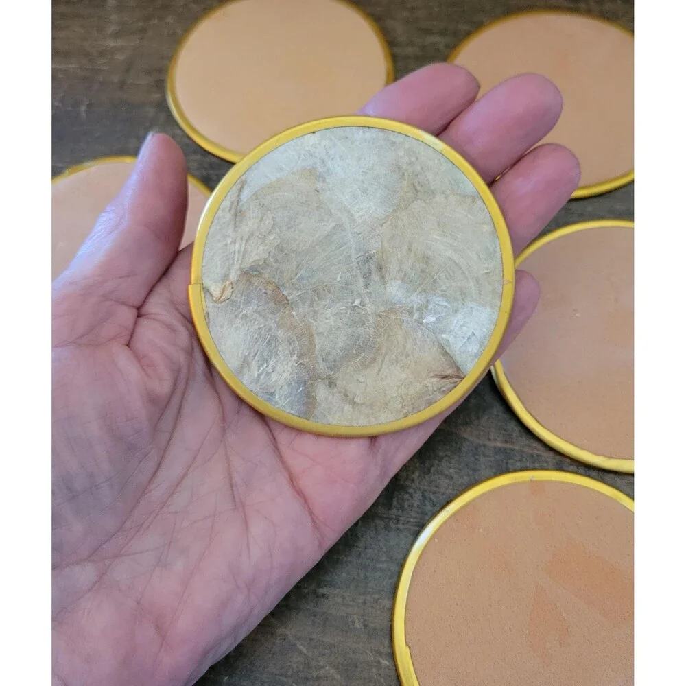 Mid Century Modern Seashell Coasters, Coastal Boho Drink Coasters